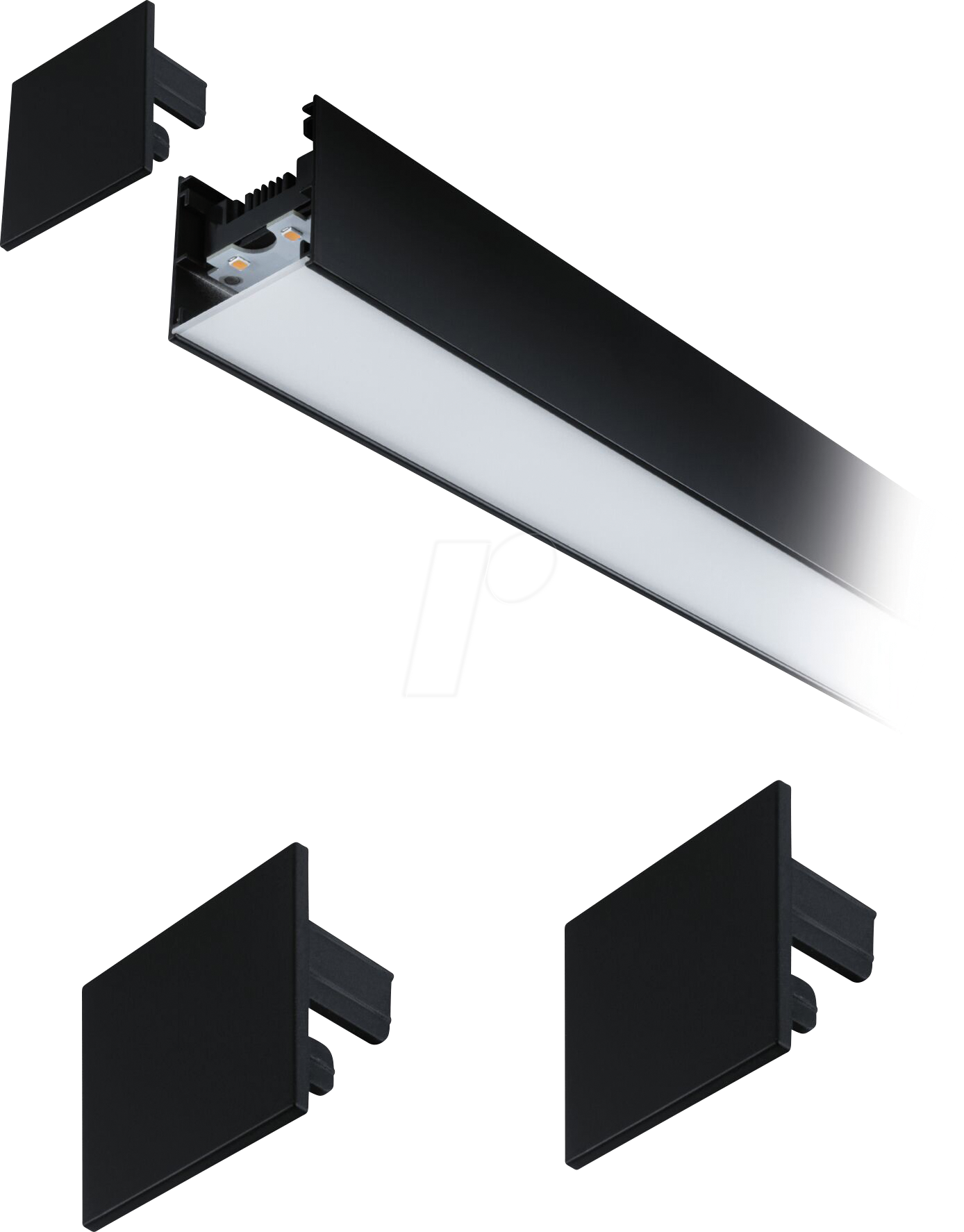 PLM 98626 - Linion Endkappe, schwarz matt, 2er-Pack