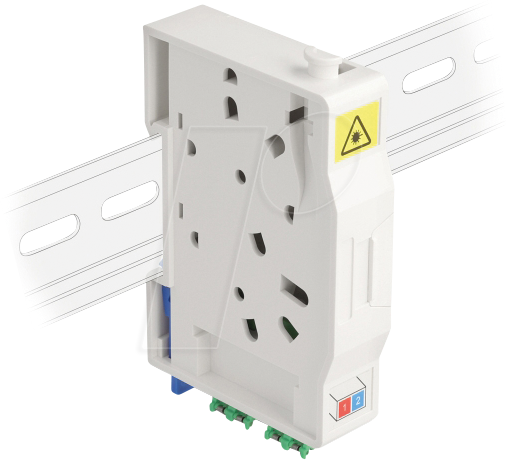 DELOCK 85936 - LWL Anschlussdose, Hutschiene, mit Spleißhalter, 2x LC Duplex