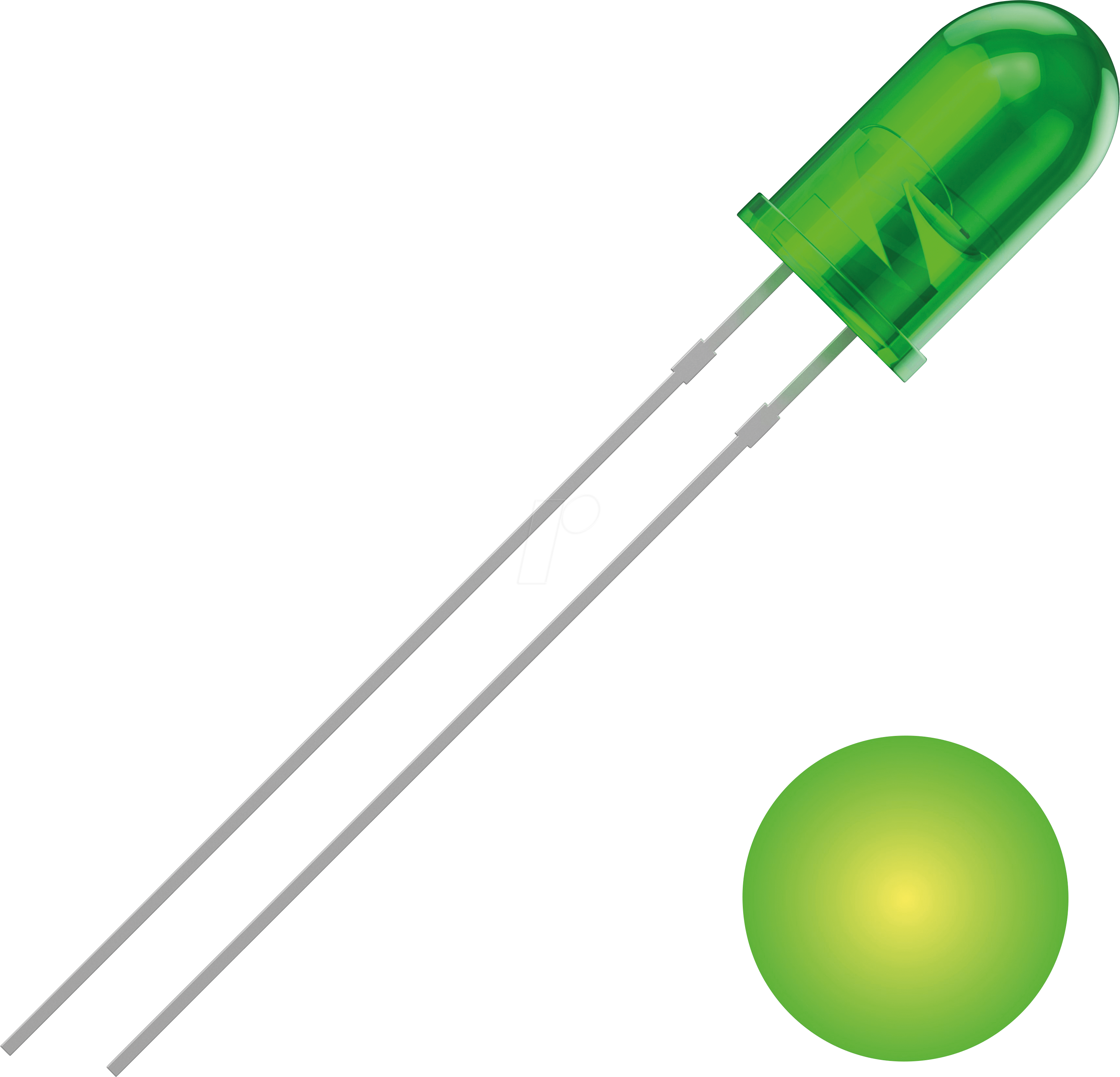 QUAD 2111O158 - LED, 5 mm, bedrahtet, gelb-grün, 700 mcd, 30°