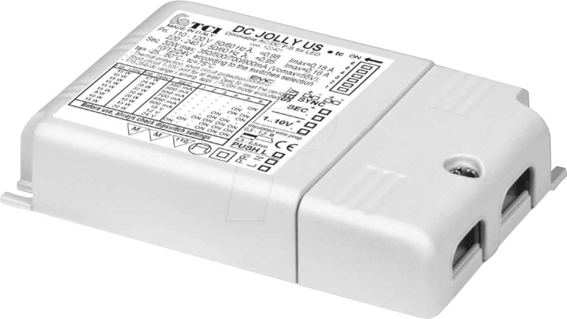 JOLLY US - LED-Trafo, 13-20 W, 12-24 V DC, 250-900 mA, PUSH