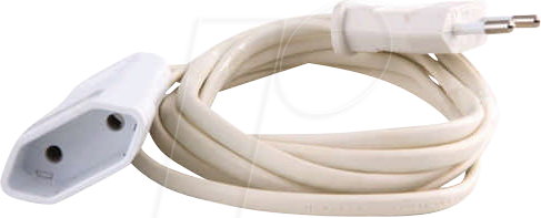 HEIT VO-45120 - Verlängerung Eurostecker/-kupplung, 2 m weiß