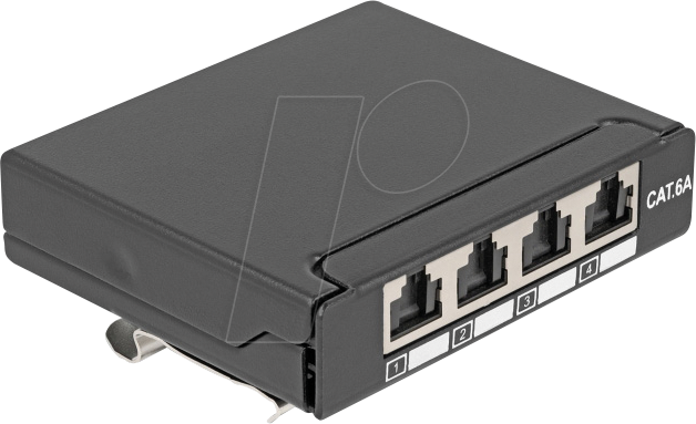 DELOCK 90378 - Patchpanel, 4 Port, Cat.6a, geschirmt, schwarz