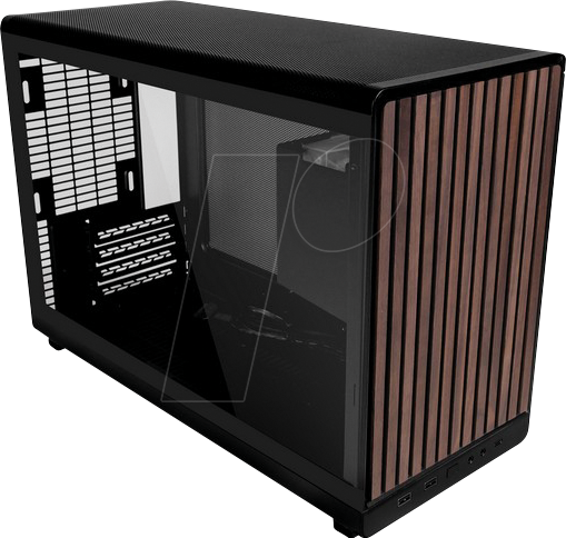 LIAN DAN WDG BK - Lian Li DAN Cases A3 Wood Edition M-ATX, Glas, schwarz