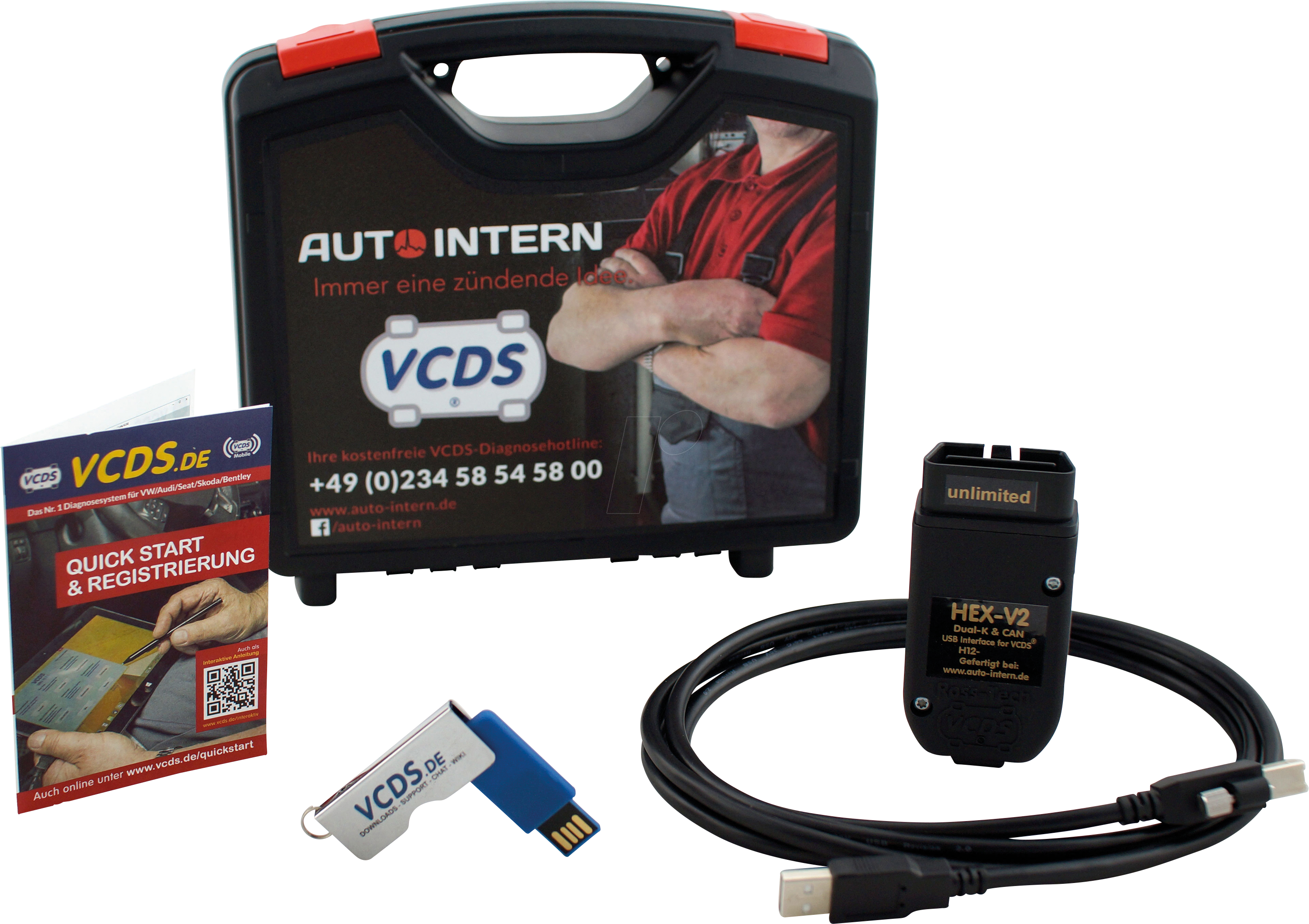 Thumbnail - OBD USB+AI ULBX - KFZ - Diagnose HEX-V2 + OmnAIScope, VCDS, OBD2, USB, >99 FIN, mi