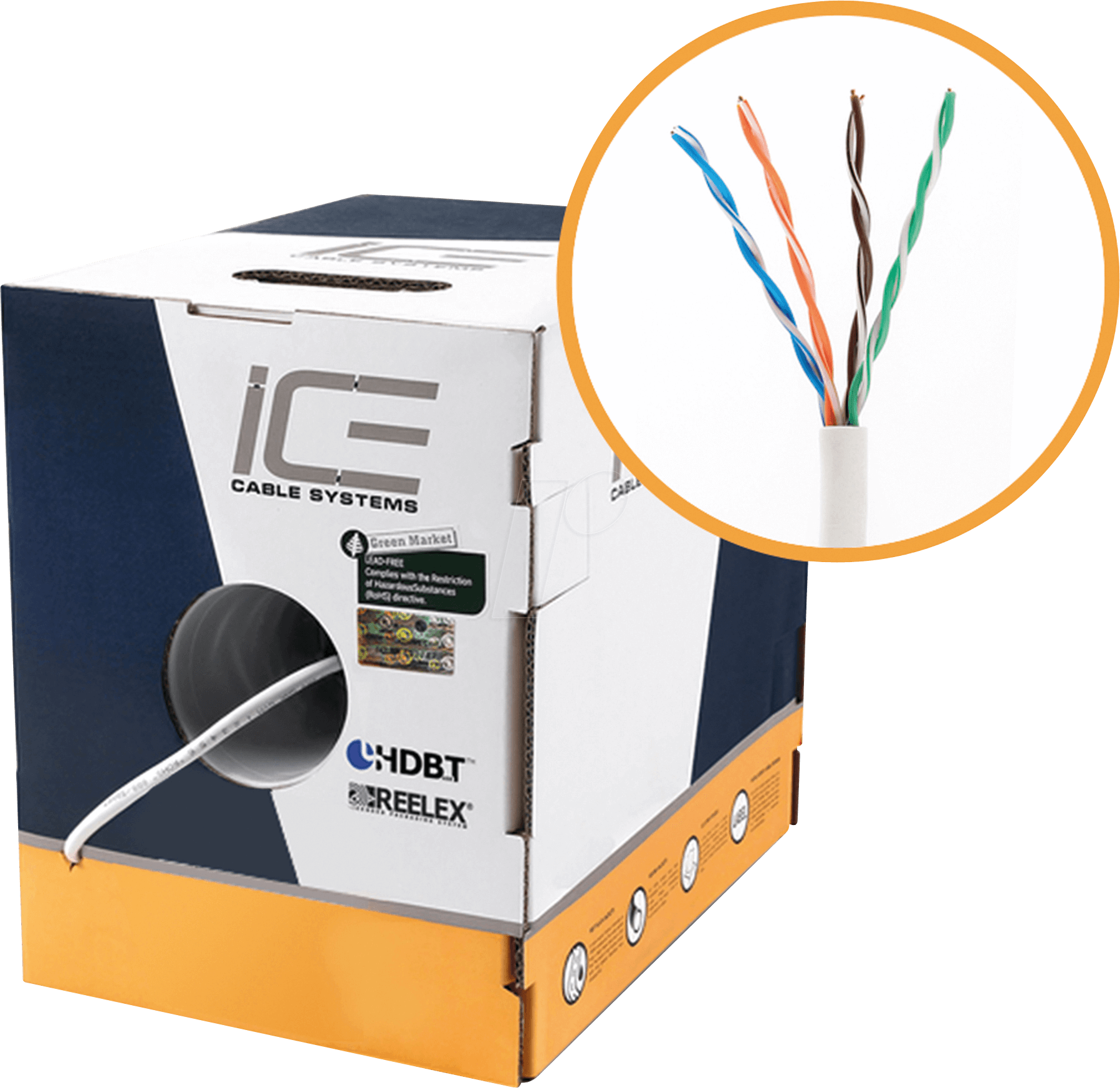 ICE CAT5E GE - Cat.5e Verlegekabel, UTP, 24AWG, 305 m