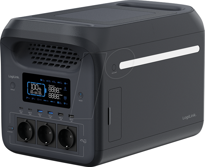 LOGILINK PPS1800 - Tragbare Powerstation, 1800 W, LiFePO4-Akku, Tuya
