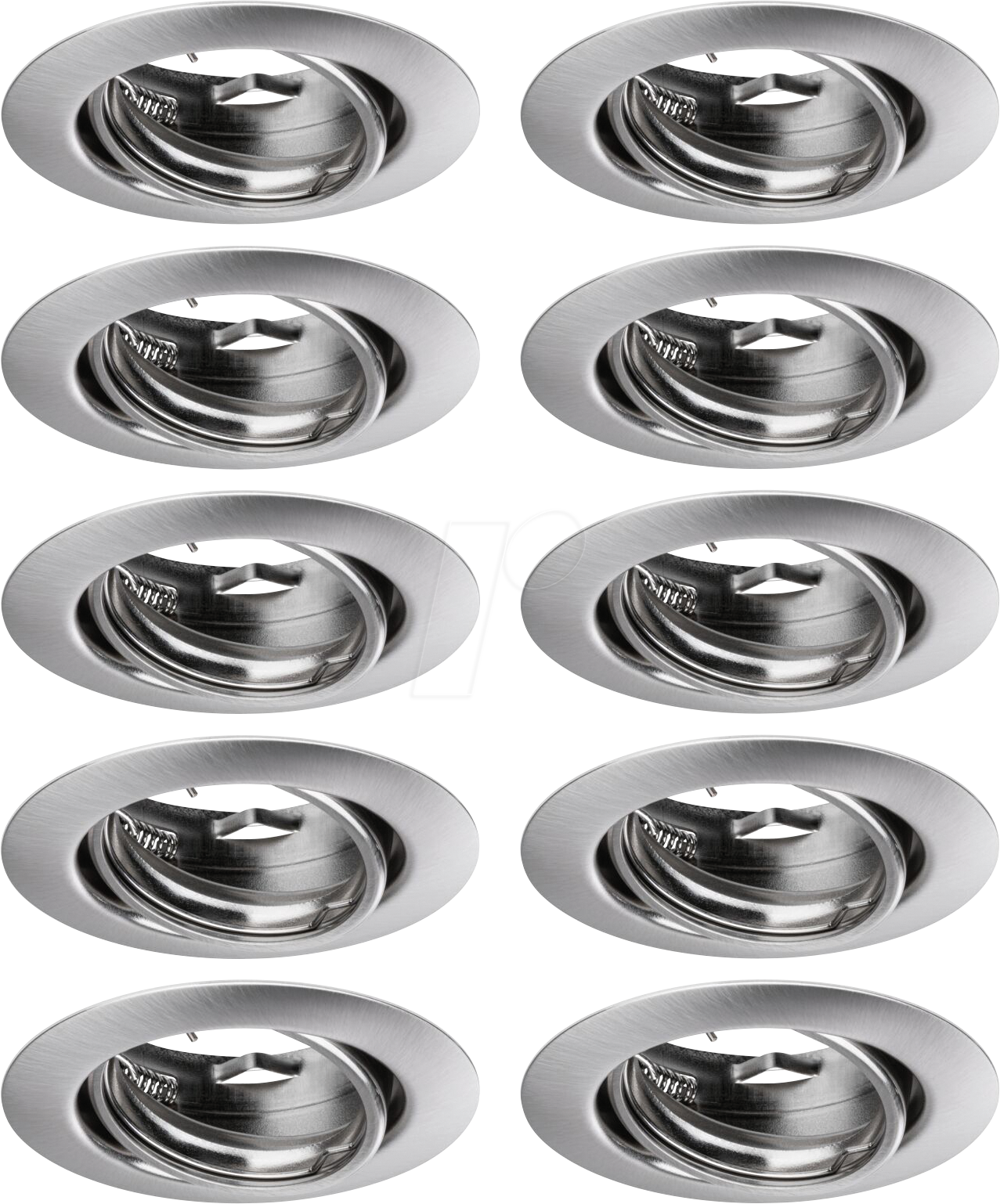 PLM 93399 - Einbauleuchte Base, GU10, 20°, rund, Eisen gebürstet, 10er Set