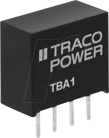 TBA 1-1212 - DC/DC-Wandler TBA 1, 1 W, 12 V, 80 mA, SIL-4