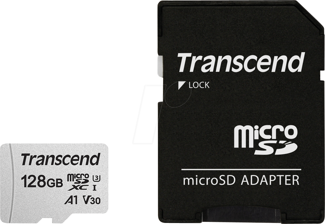 TS128GUSD300S-A - MicroSDXC-Speicherkarte 128GB, Transcend 300S-A, Class 10
