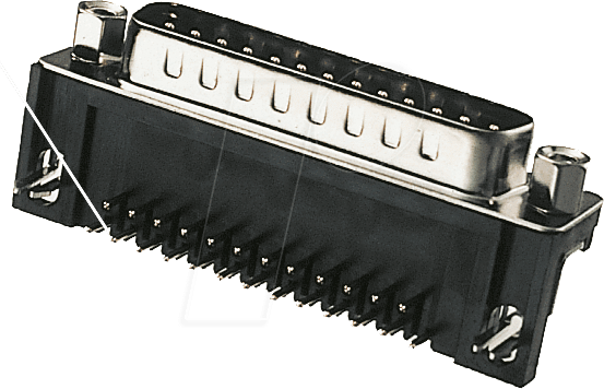 D-SUB ST 25US - D-SUB-Stecker, 25-polig, gewinkelt, RM 7,2