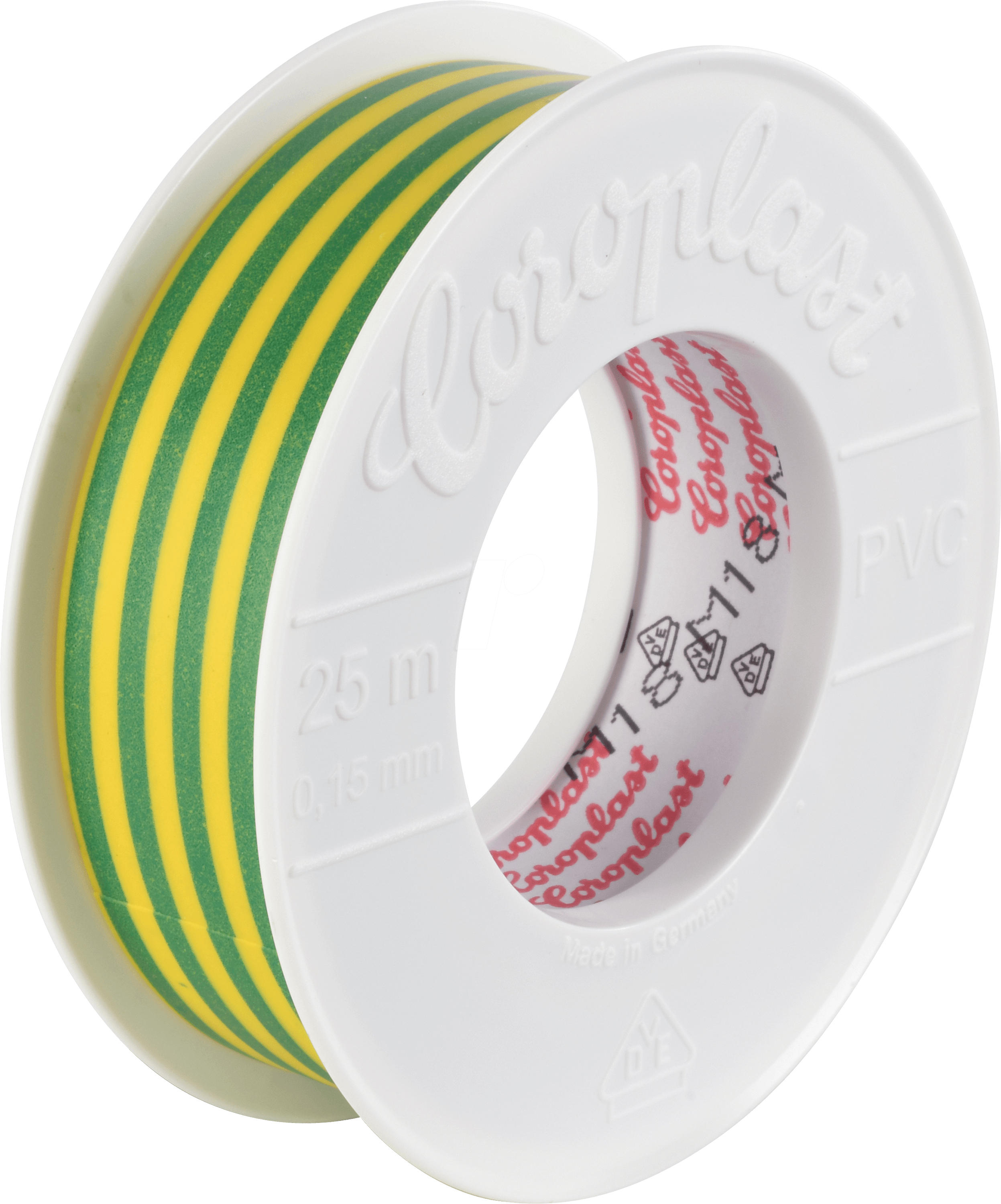 CORO 2069 - VDE Elektroisolierband, 25 m, 25 mm, grüngelb
