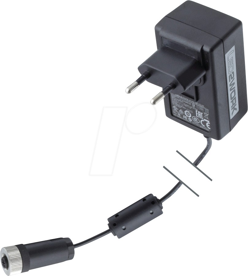 L2W 210100-03 - 24V DC Steckernetzteil mit M12 Buchse A-kodiert , 36 W