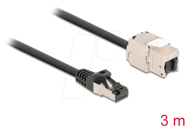 DELOCK 87029 - Keystone Modul RJ45 Buchse > Stecker mit Kabel, 3 m