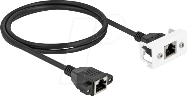 DELOCK 87131 - Netzwerk Verlängerungskabel, Easy 45, S/FTP, Cat.6a, 1 m, schwar