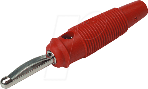 VQ 20 RT - Vollkontaktstecker 4 mm, mit Querloch, rot