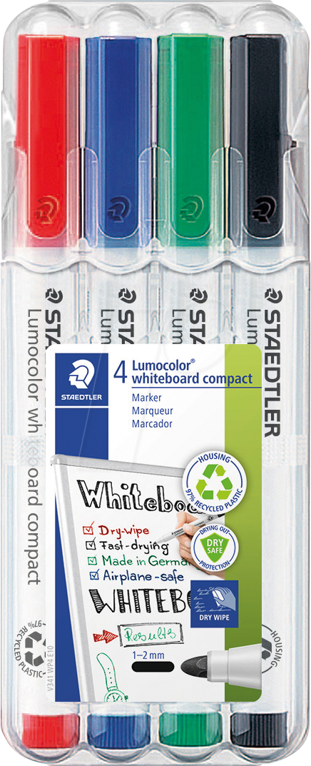 Thumbnail - STAEDTLER 341WP4 - Whiteboard Marker, 1 -2 mm, 4 Farben