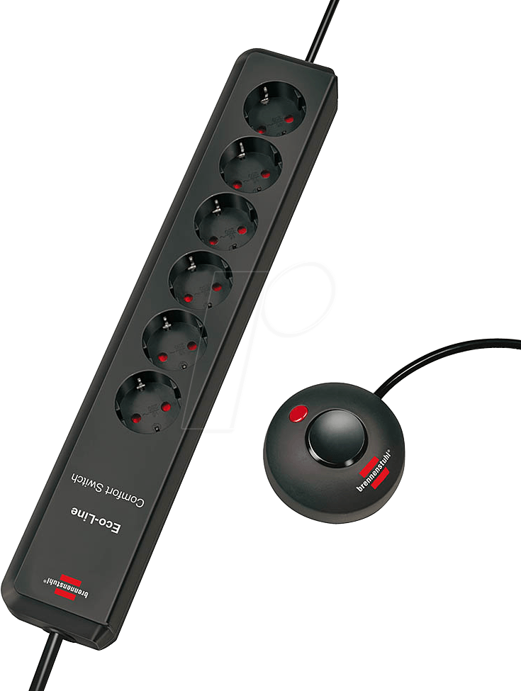 BRE 1159450616 - Eco-Line Comfort Switch, Steckdosenleiste 6-fach, anthrazit