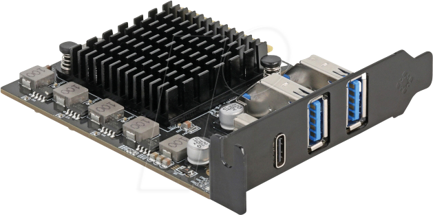 Thumbnail - DELOCK 90891 - PCIe x4 > 1 x 20 Gb/s USB-C, 2x 10 Gb/s USB-A