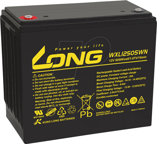 WP WXL12505WN - Blei-Vlies-Akku, 12V, 130Ah, Longlife