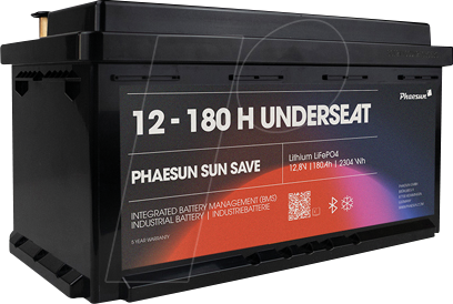 PHAE 12-180 H - Lithium-Akku, LiFePO4, 12,8 V, 180 Ah, 2304 Wh, BMS, BT, IP65