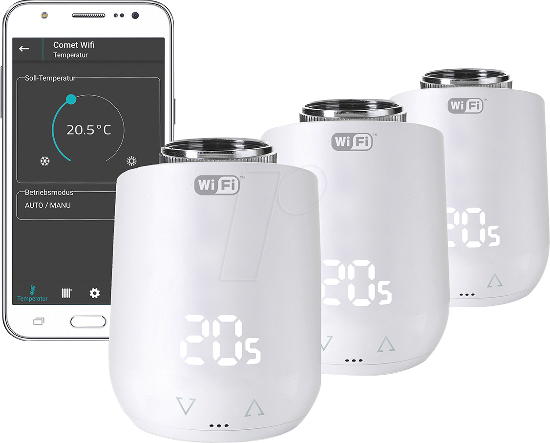 ET COMET WIFI 3 - Heizkörperthermostat Comet WiFi, 3 Stück