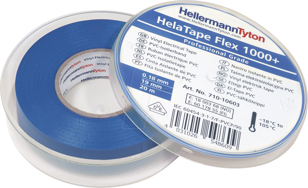 Thumbnail - HT 710-10603 - Premium Isolierband 19mm x 20m blau Box