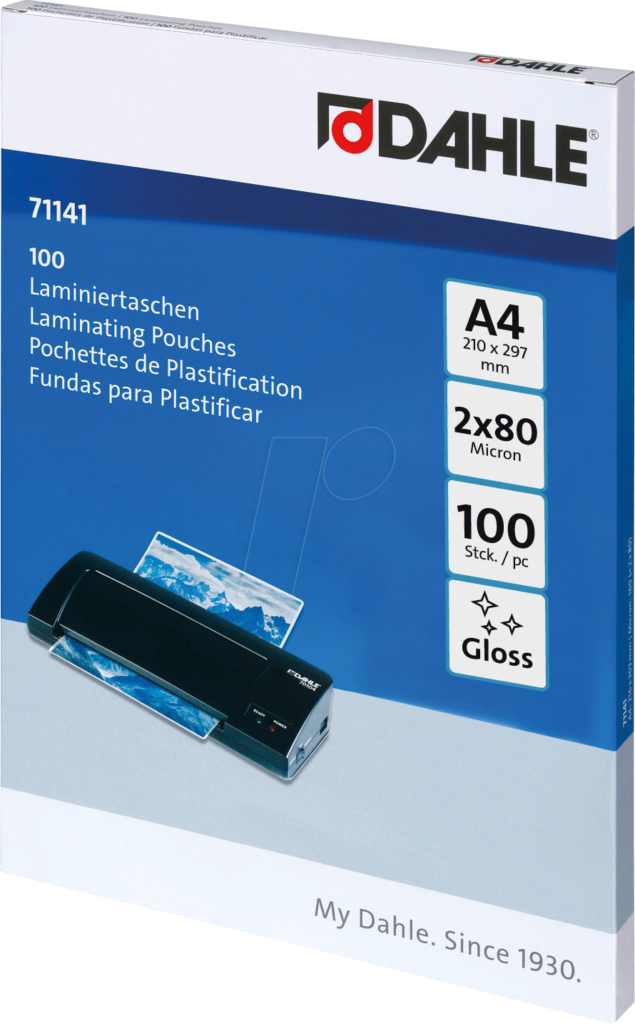 DAHLE 71141 - Laminierfolien, DIN A4, 80 mic, 100 Stück