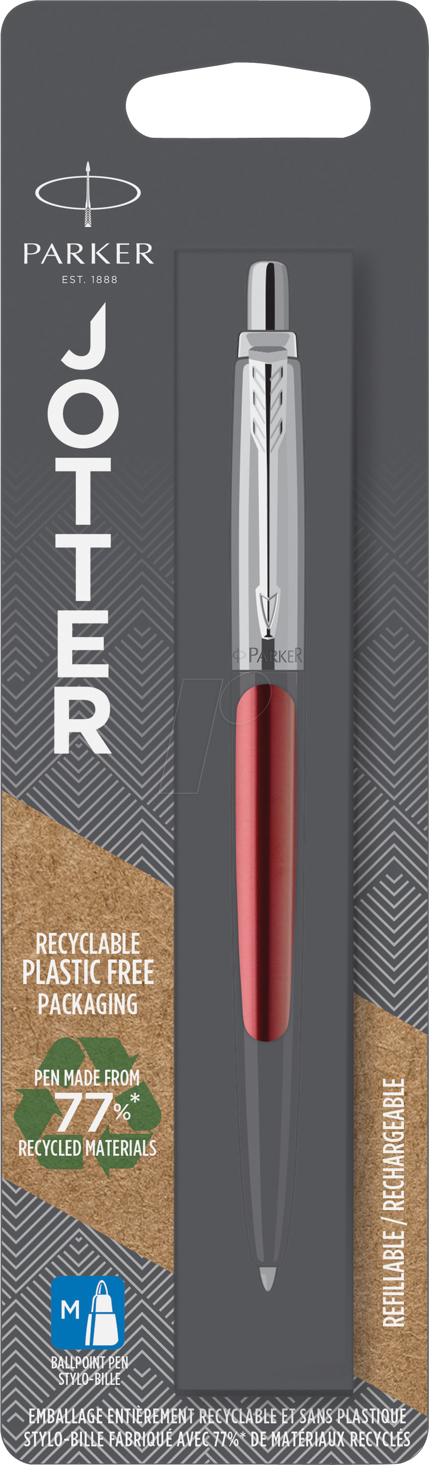 PARKER 1953241 - Kugelschreiber, blau, M, Jotter Kensington Red