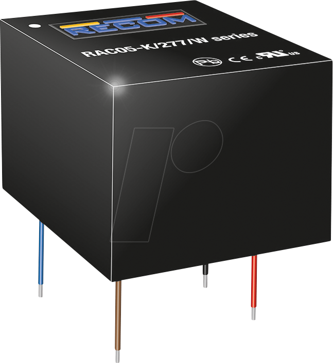 RAC05-05SK-277-W - AC/DC-Wandler, 5 W, 85-305 V AC, 5 V DC, Modul