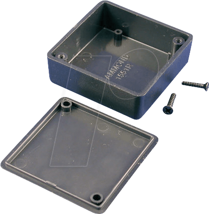 1551RBK - Mini-ABS-Gehäuse, 50 x 50 x 20 mm, IP 54