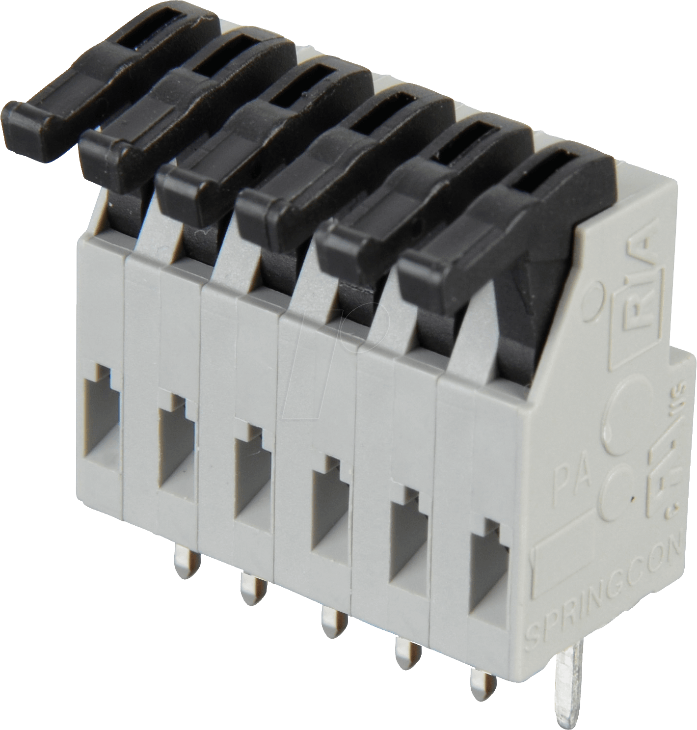 AST 024-06 - Federkraftklemme, 6-pol, Ø 0,08 - 0,5 mm, RM 3,81