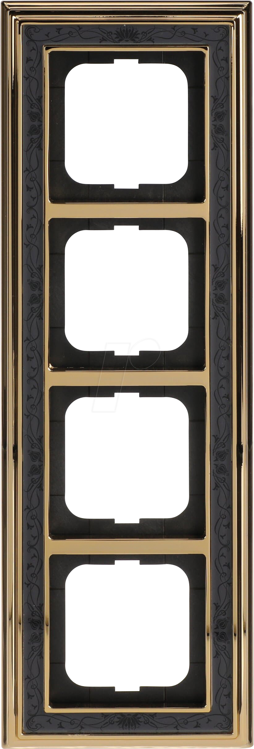 BJ 1724-833 - Abdeckrahmen 4-fach Messing poliert Dekor anthrazit -dynasty®