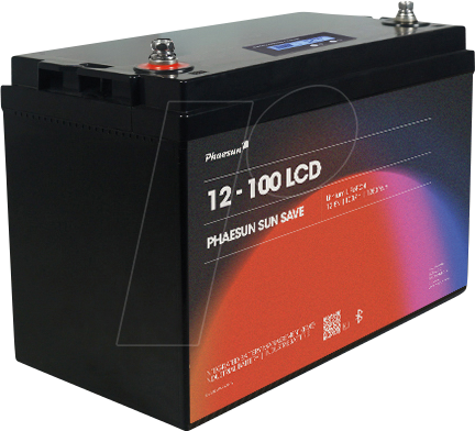 PHAE 12-100 LCD - Lithium-Akku, LiFePO4, 12,8 V, 100 AH, 1280 Wh, BMS, LCD, IP65