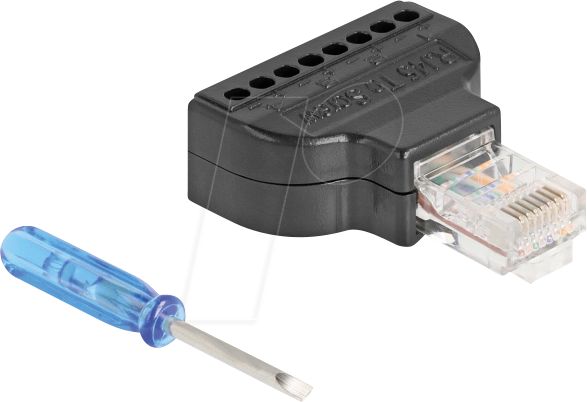 DELOCK 90654 - Cat.5e RJ45 Stecker / Terminalblock, inkl. Schraubendreher