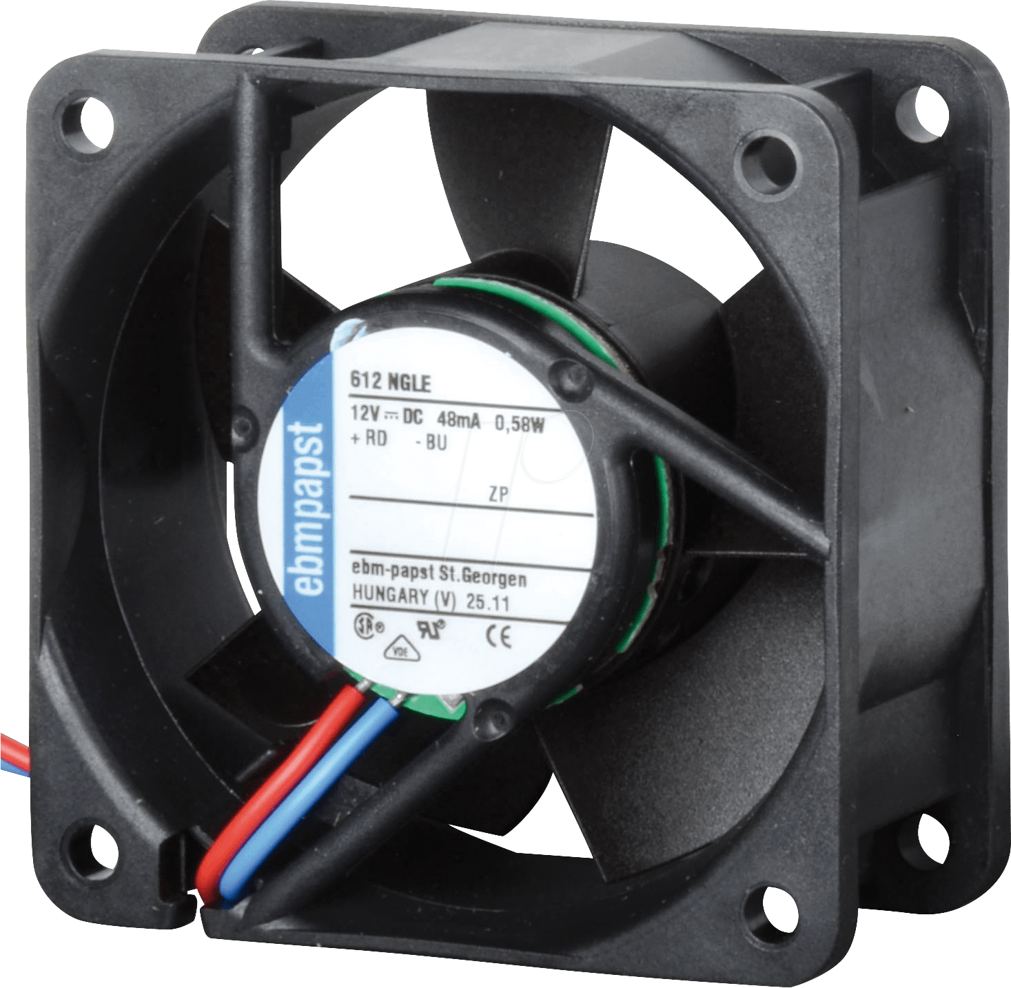 PAPST 614 NGN - Axiallüfter, 60x60x25mm, 24VDC, U/min: 5100