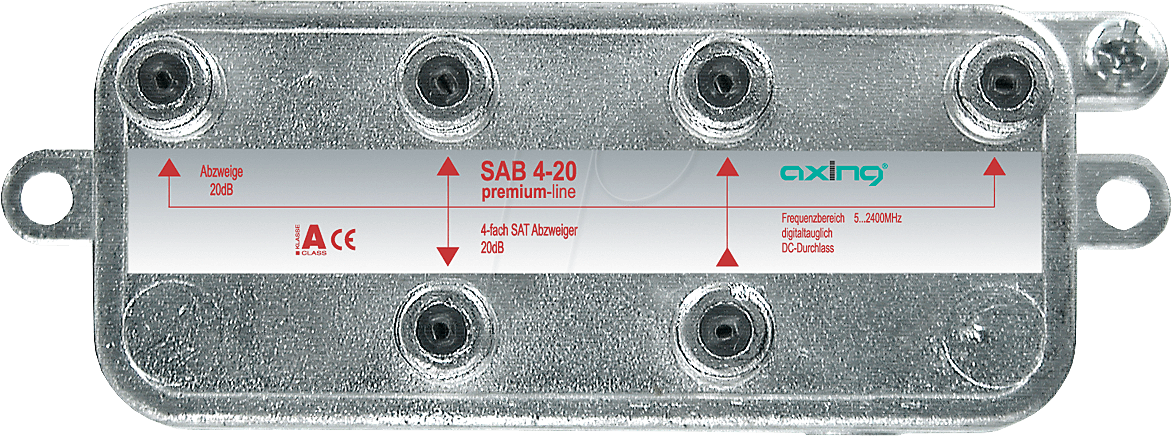 SAB 4-20 - Abzweiger 5-2400 MHz, 4-fach, 20 - 22 dB