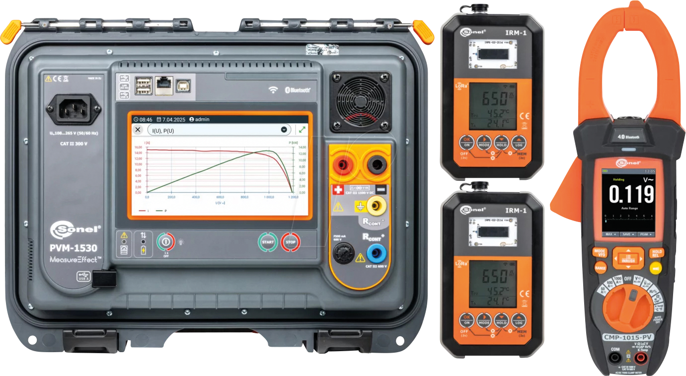 SONEL PVM1530MAX - Set von Prüfgeräten für Photovoltaikanlagen bis 1500 V, PVM-1530