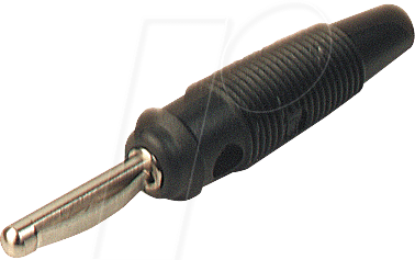 VQ 20 SW - Vollkontaktstecker 4 mm, mit Querloch, schwarz
