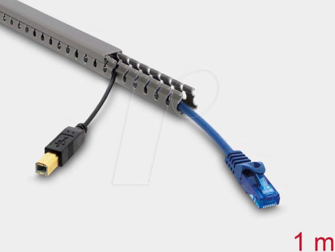 DELOCK 22025 - Verdrahtungskanal 16 x 16 mm - Länge 1 m grau