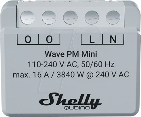 Thumbnail - SHELLY WAVE PMM - Shelly Qubino Wave PM Mini, Messaktor, max 16A, 1 Kanal, Z-Wave