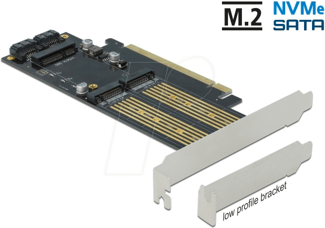 DELOCK 90486 - PCIe x16 > 2 x M.2 Key B + 1 x mSATA