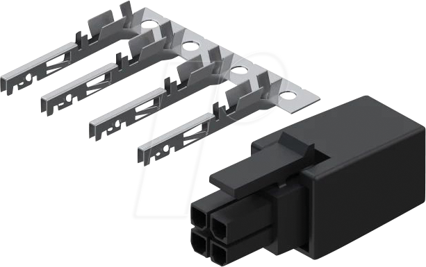 TEL PR4MK04K - 4-Pin Stecker, mit Kontaktklemmen