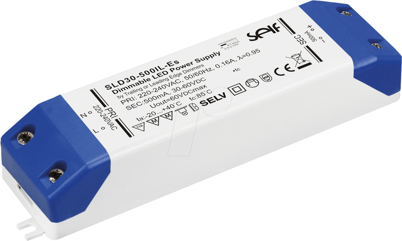 Thumbnail - SLD30-600IL-ES - LED-Trafo, 30 W, 25-50 V DC, 600 mA