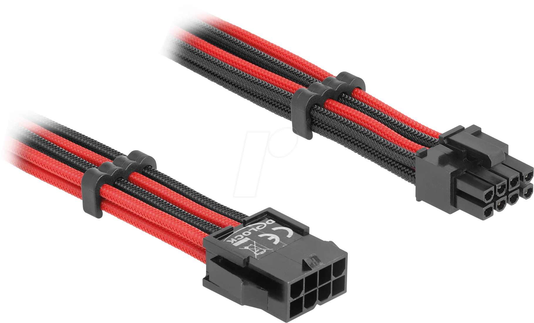 DELOCK 80975 - Kabel Power 8 Pin Stecker zu 6 + 2 Pin PCIe Buchse, 30 cm