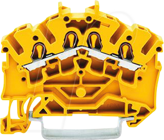 WAGO 2002-6406 - Durchgangsklemme, 4-Leiter, Ø 0,25 - 2,5 mm, gelb