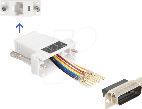 DELOCK 67108 - Adapter D-Sub 15 Pin St. > RJ45 Bu. Montagesatz, weiß