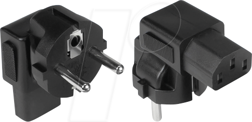 GC PA-0133S - Netzkabeladapter, CEE 7/7 aud C13, abgewinkelt