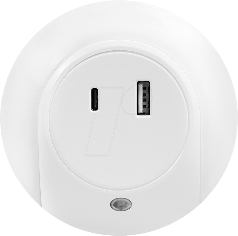 LOGILINK LED020 - LED-Nachtlicht mit Dämmerungssensor, USB-C, USB-A
