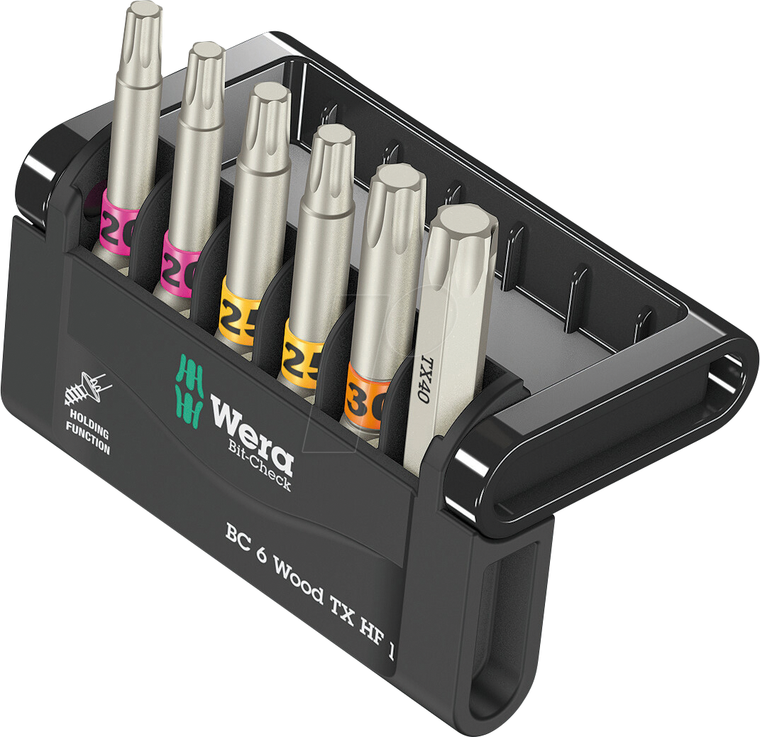 Thumbnail - WERA 05056470001 - Bit-Satz Bit-Check 6, Wood, TX HF 1, 6-teilig