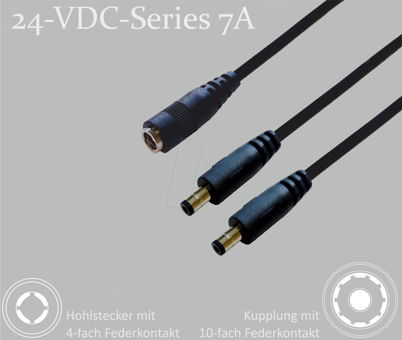 BKL 075918 - Adapterkabel, 300 mm, DC-Kupplung auf 2x DC-Stecker